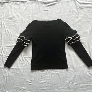 Club Monaco Women’s Ruffled Sleeve Sweater